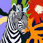 Colorful zebra floral art cross stitch kit for beginners