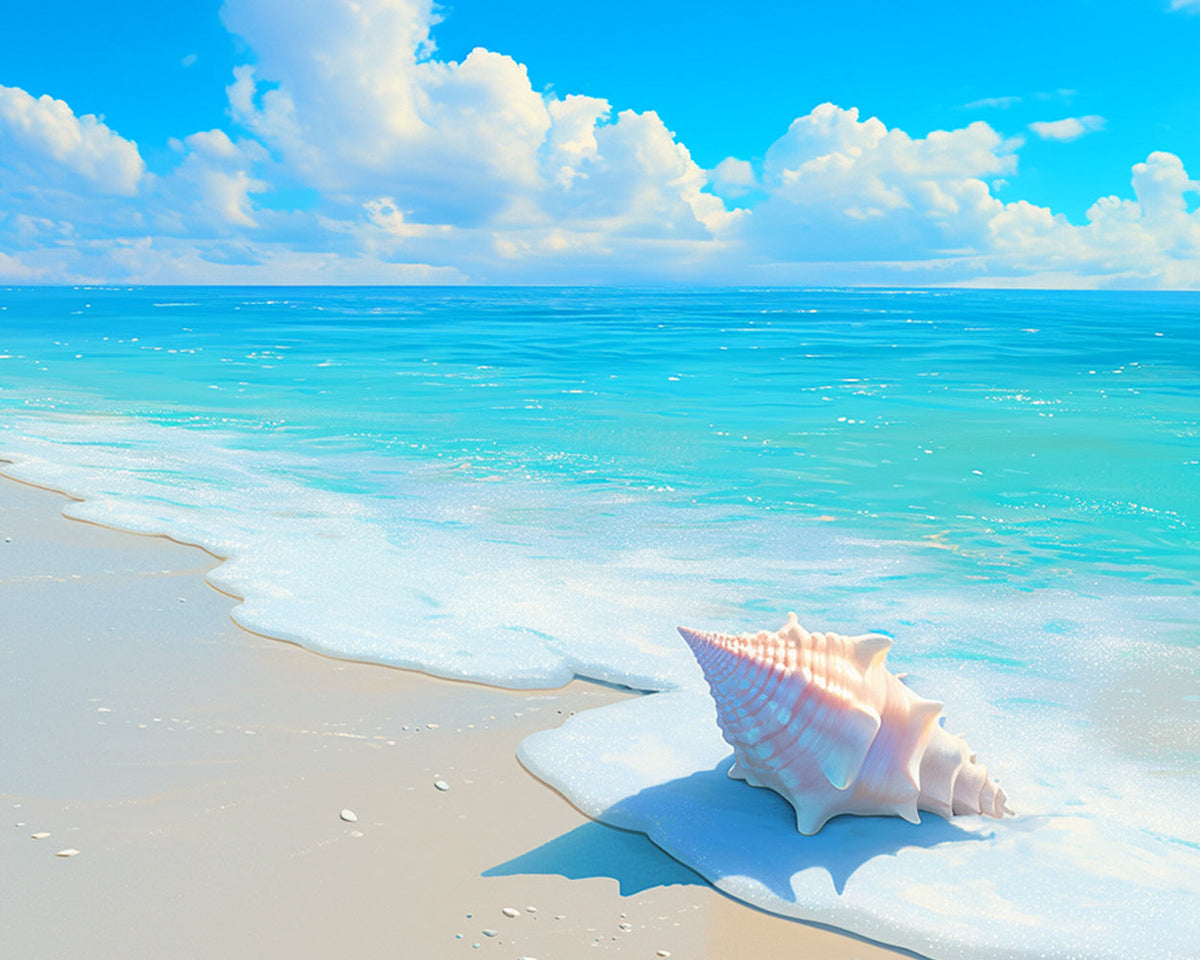 Conch shell by gentle waves cross stitch kit for beginners