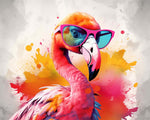 Cool flamingo wearing sunglasses cross stitch kit for beginners