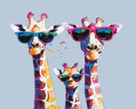 Cool giraffe family cross stitch kit for beginners