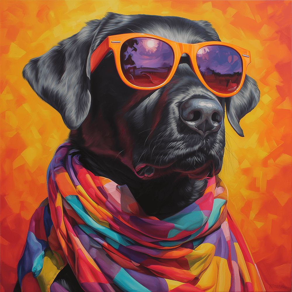 Cool labrador with sunglasses cross stitch kit for beginners