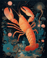 Coral lobster art cross stitch kit for beginners