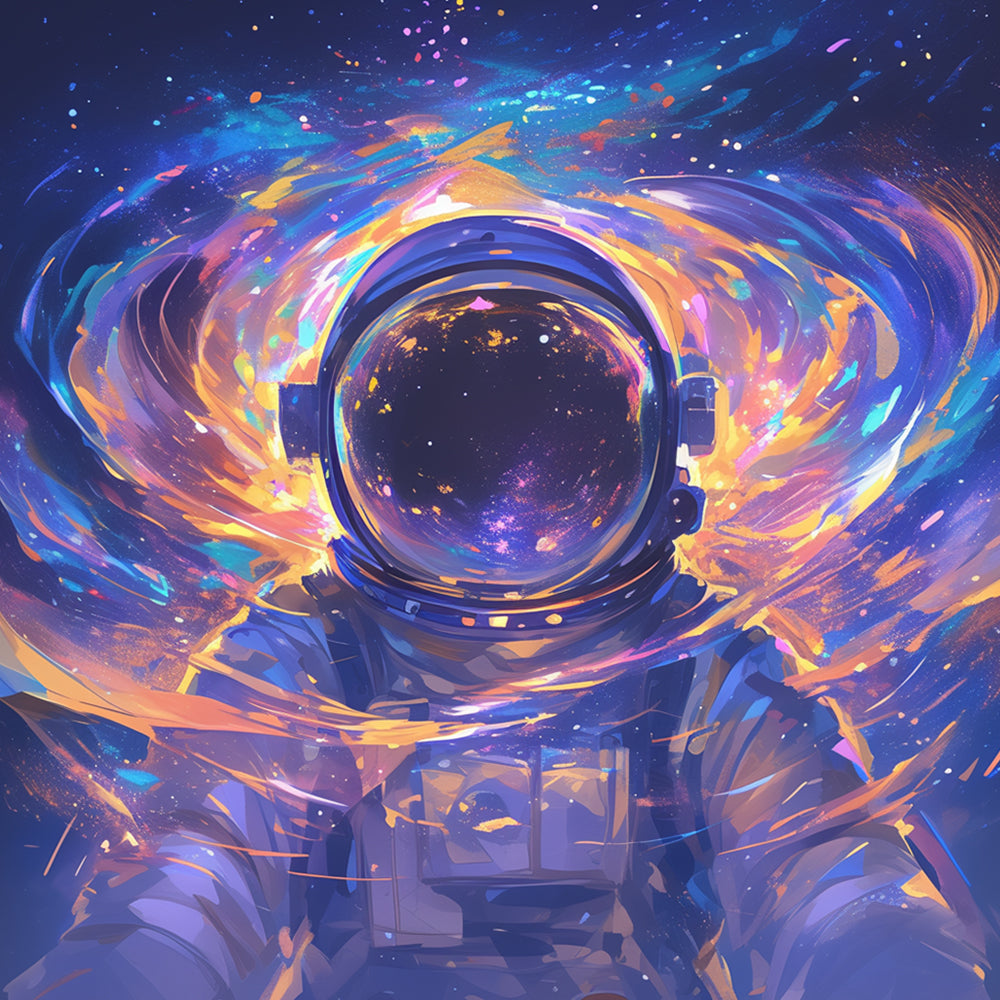 Cosmic astronaut cross stitch kit for beginners