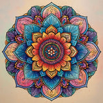 Cosmic blue and purple mandala cross stitch kit for beginners