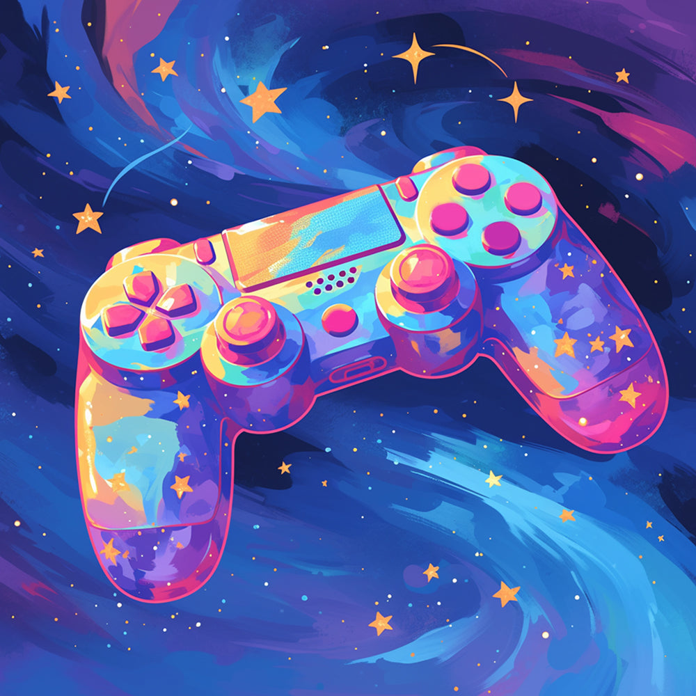 Cosmic game controller cross stitch kit for beginners