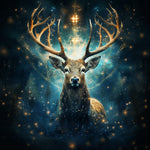Cosmic golden stag cross stitch kit for beginners