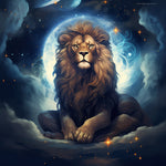 Cosmic moon lion cross stitch kit for beginners