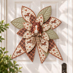 Country horse DIY quilted bow sewing kit finished as a handmade door decoration