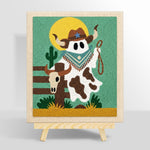 Cowboy ghost with lasso punch needle kit for beginners