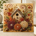 Cozy autumn birdhouse pearl diamond painting kit for beginners