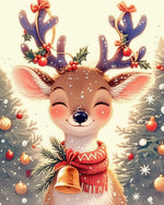 Cozy christmas fawn cross stitch kit for beginners