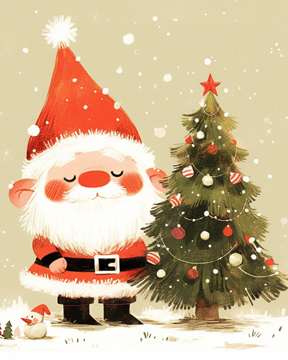 Cozy christmas gnome cross stitch kit for beginners