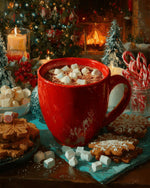 Cozy christmas hot cocoa cross stitch kit for beginners