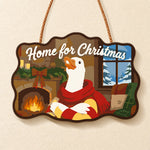 Cozy christmas indoors paint by numbers door hanger finished design
