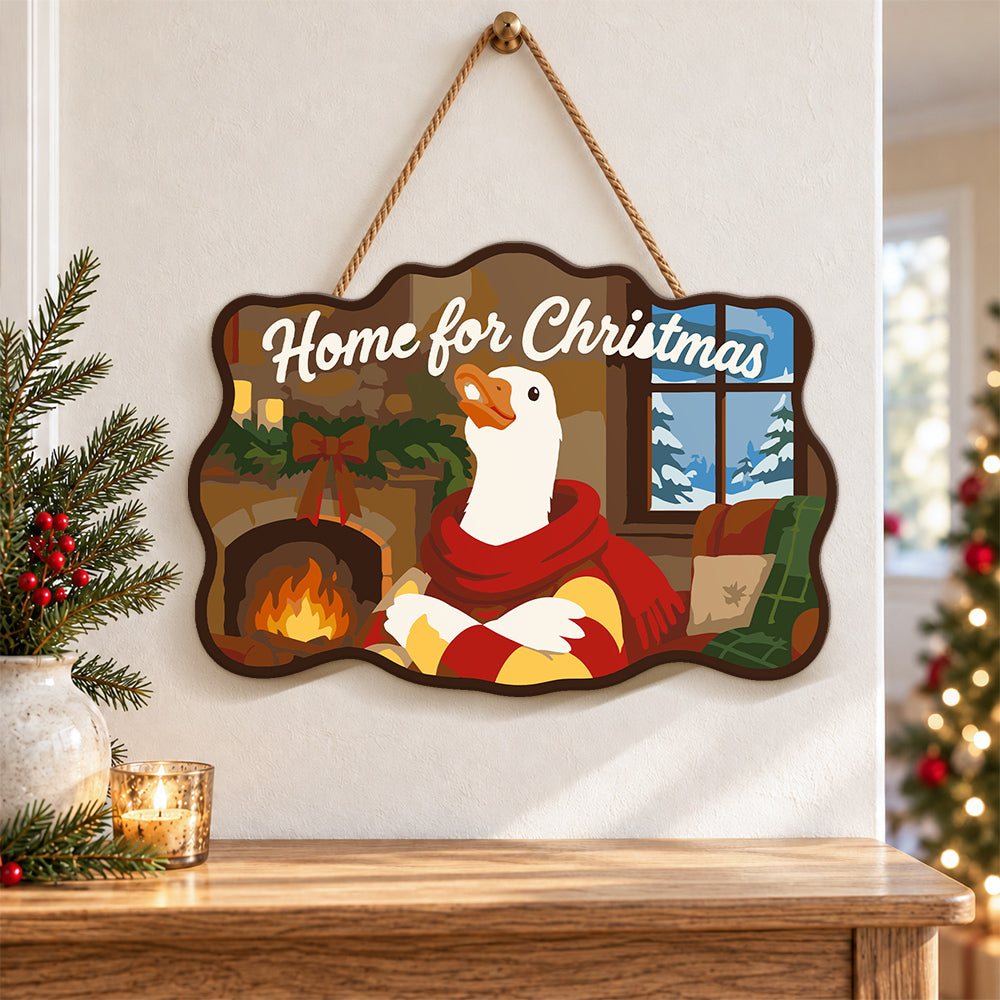 Cozy christmas indoors paint by numbers door hanger as indoor wall decor