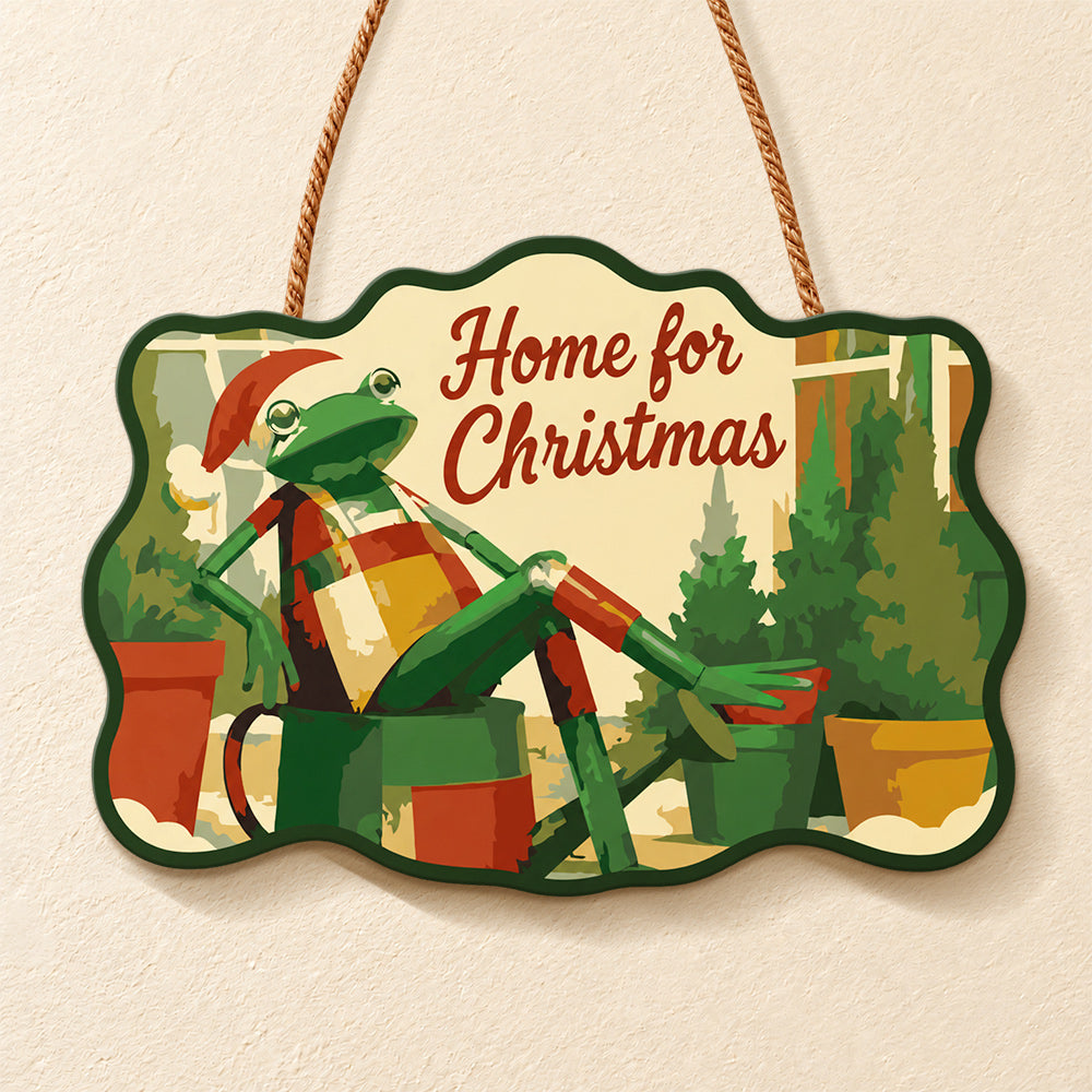Cozy christmas retreat paint by numbers door hanger finished design