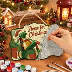 Cozy christmas retreat paint by numbers door hanger painting process