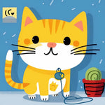 Cozy ginger cat cross stitch kit for beginners