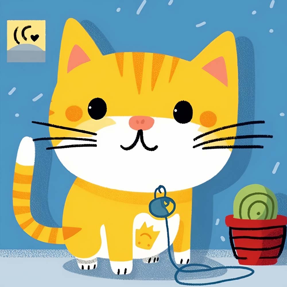 Cozy ginger cat cross stitch kit for beginners