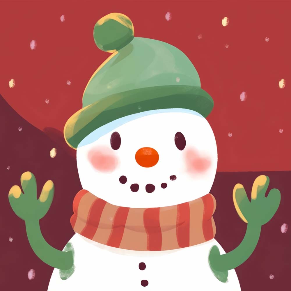 Cozy holiday snowman art cross stitch kit for beginners