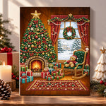 Cozy indoor christmas scene pearl diamond painting kit for beginners