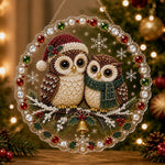 Cozy owls pearl diamond painting kit for beginners
