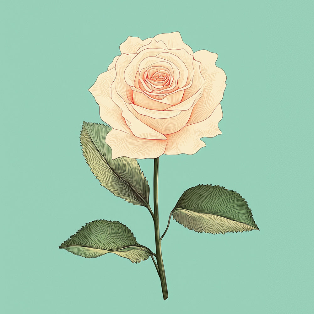 Cream‑toned vintage rose cross stitch kit for beginners
