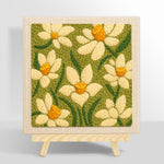Creamy white daffodil punch needle kit for beginners