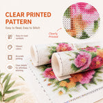 Clear printed cross stitch canvas with easy-to-read symbols and patterns