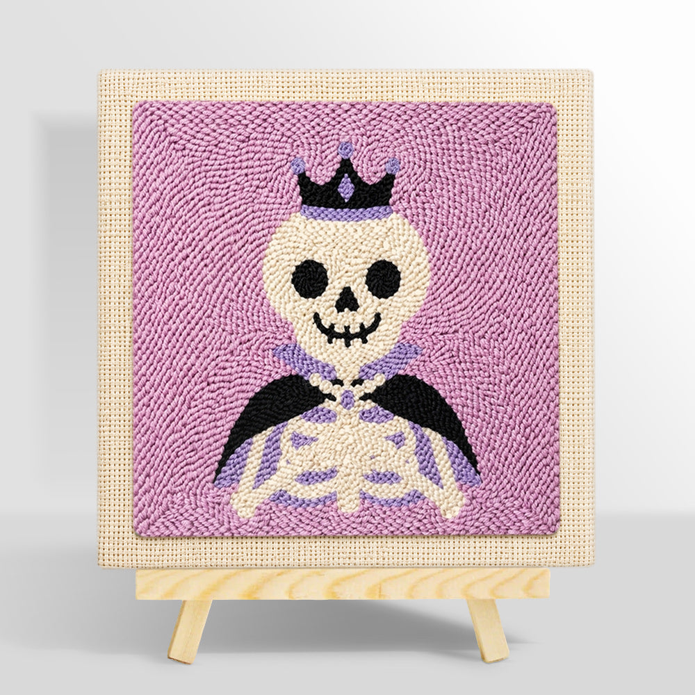 Crown skeleton punch needle kit for beginners