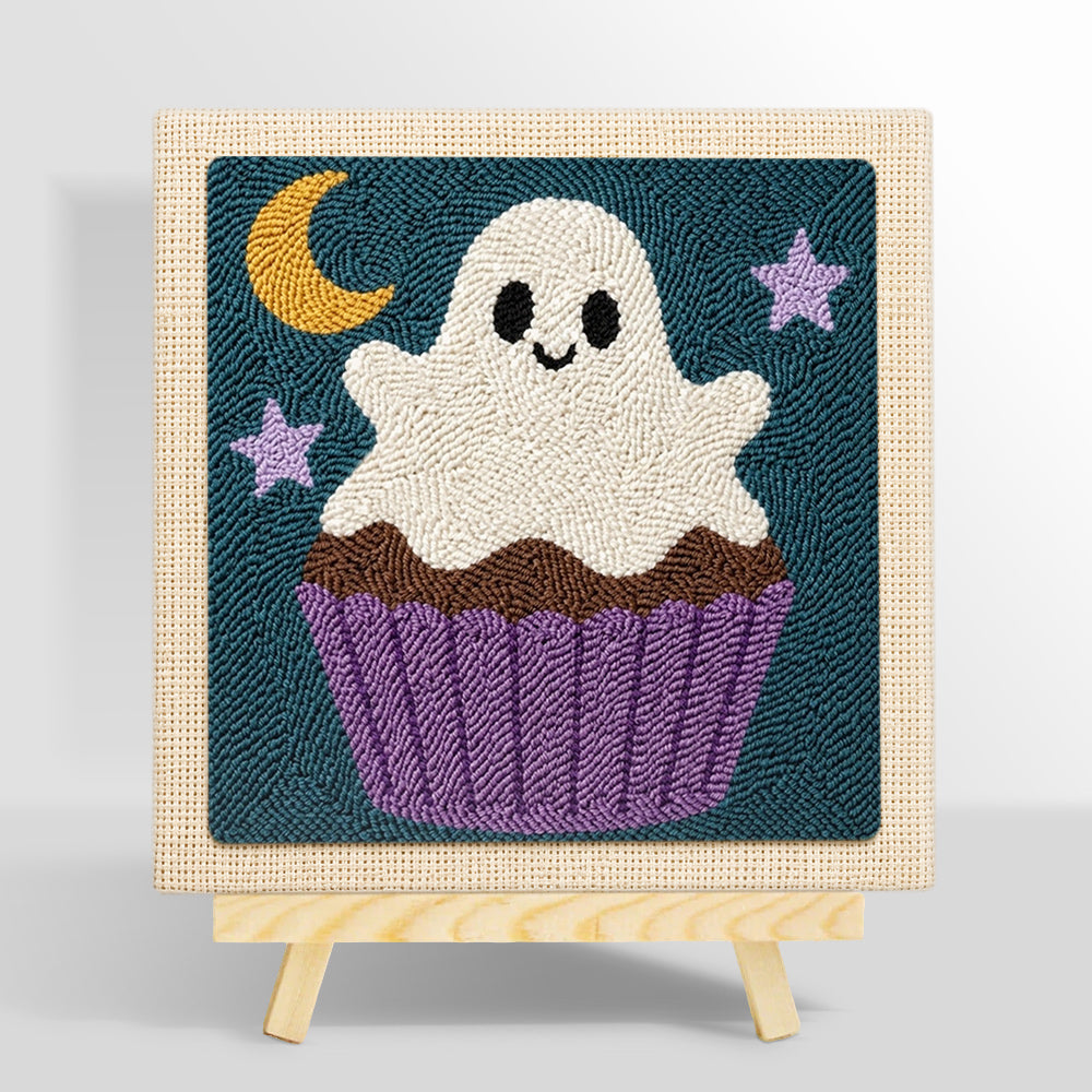 Cupcake ghost punch needle kit for beginners