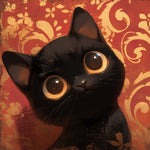 Curious black cat cross stitch kit for beginners
