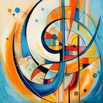 Curved abstract composition cross stitch kit for beginners