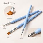 Three paint brush sizes included in the custom paint by numbers kit