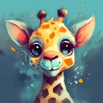 Cute baby giraffe portrait cross stitch kit for beginners