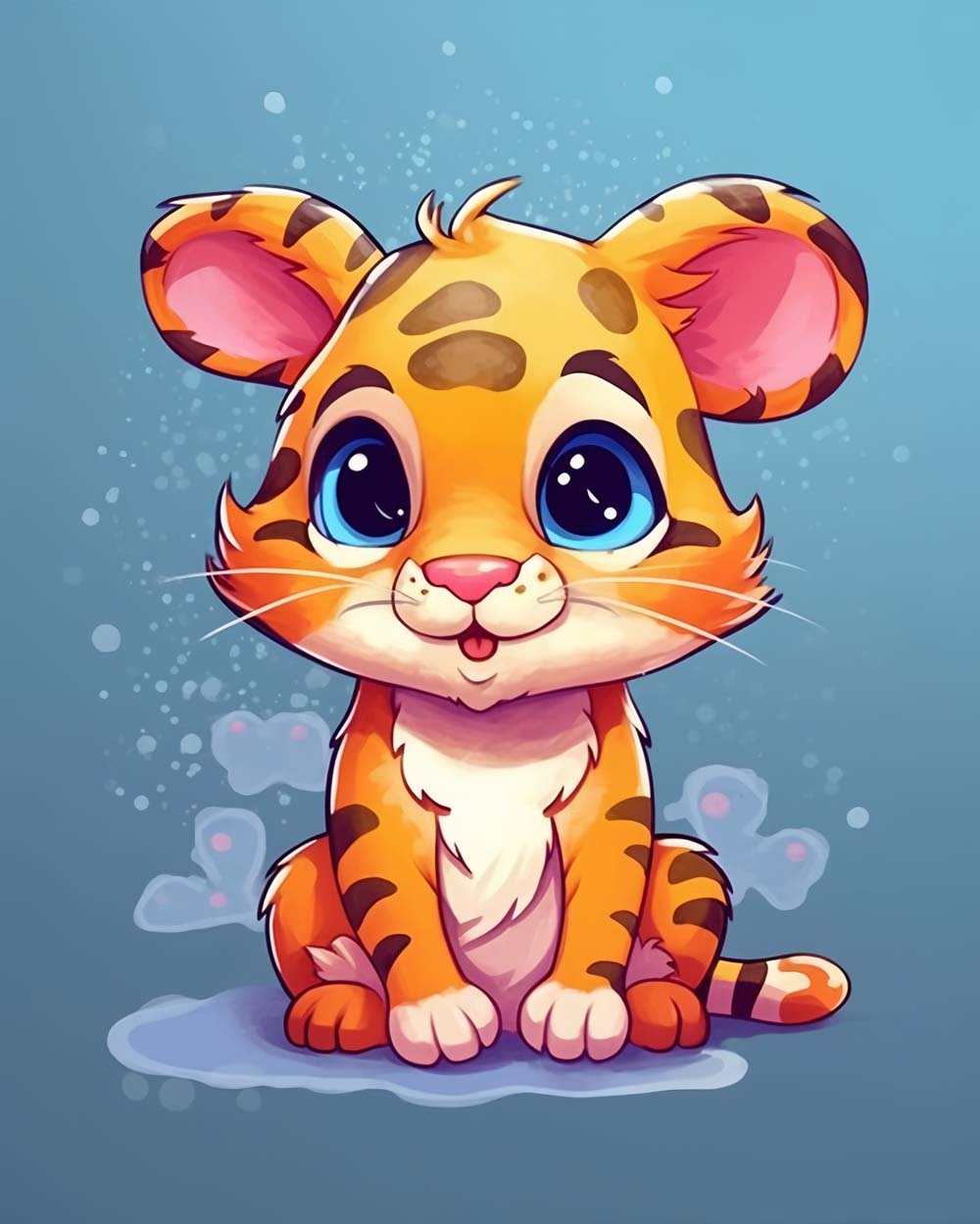 Cute baby tiger cross stitch kit for beginners