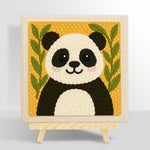Cute bamboo panda punch needle kit for beginners