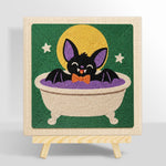 Cute bat taking bath punch needle kit for beginners