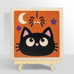 Cute black cat punch needle kit for beginners