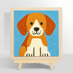 Cute brown puppy punch needle kit for beginners