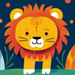 Cute cartoon lion cross stitch kit for beginners