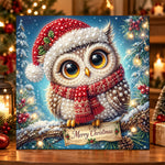 Cute christmas owl pearl diamond painting kit for beginners
