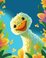 Cute floral duck cross stitch kit for beginners