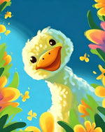Cute floral duck paint by numbers kit for beginners