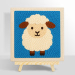 Cute fluffy sheep punch needle kit for beginners