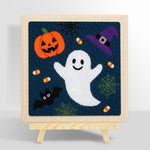 Cute ghost and pumpkin punch needle kit for beginners