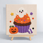 Cute ghost cupcake punch needle kit for beginners