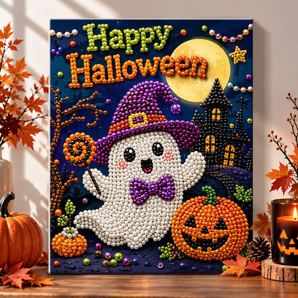 Cute ghost for halloween pearl diamond painting kit for beginners
