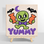 Cute green skeleton with candy punch needle kit for beginners