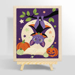 Cute hanging bat with pumpkins punch needle kit for beginners